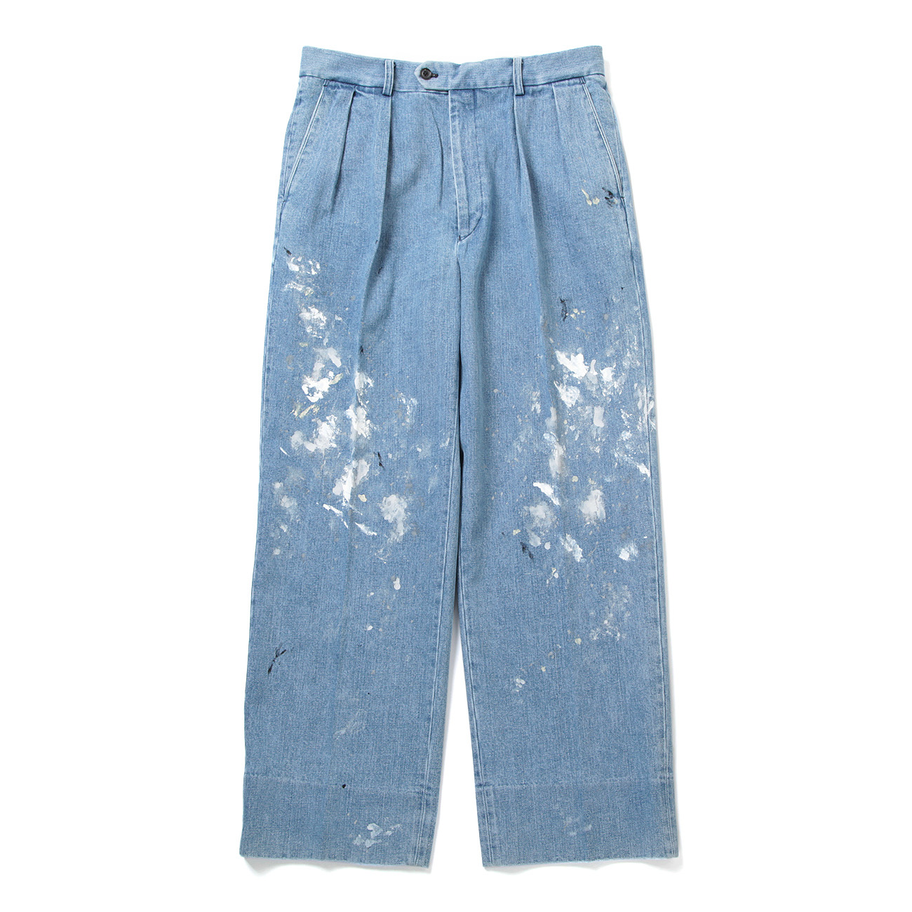 INTERIM / インテリム | MILK PAINT USED DENIM 2-TUCK STRAIGHT SLACKS - Pu.Navy |  通販 - 正規取扱店 | COLLECT STORE / コレクトストア