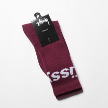 STUSSY / ステューシー | Jacquard Logo Socks - Burgundy