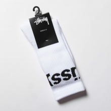 STUSSY / ステューシー | Jacquard Logo Socks - White