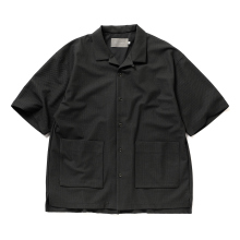 CURLY / カーリー | BIRD'S EYE JERSEY OPEN-COLLAR SHIRT - Black