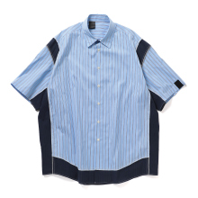 N.HOOLYWOOD / エヌハリウッド | 2251-SH53-017-peg HALF SLEEVE SHIRT - Blue Stripe