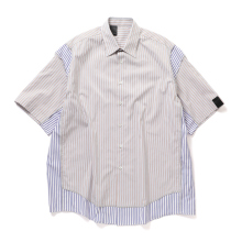N.HOOLYWOOD / エヌハリウッド | 2251-SH53-016-peg HALF SLEEVE SHIRT - Gray Stripe