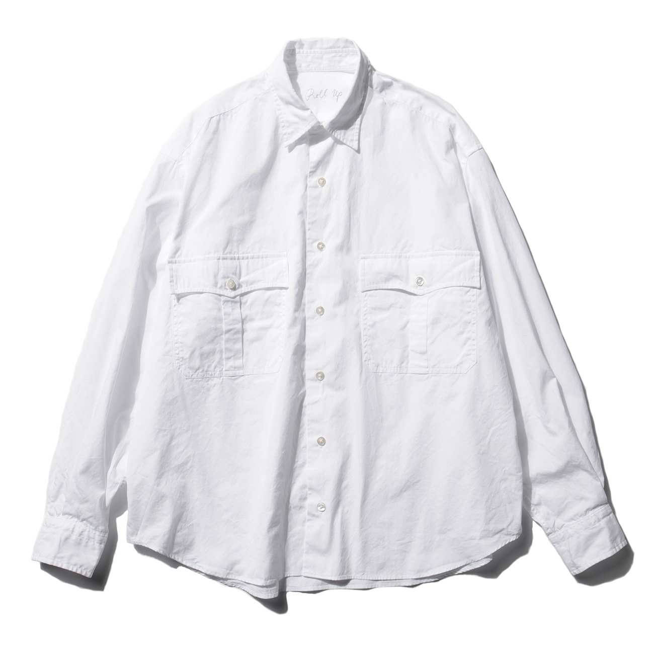 Porter Classic ROLL UP SHIRT WHITE　白 Porter Classic ROLL UP VINTAGE COTTON SHIRT - WHITE