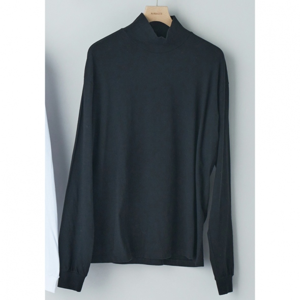 AURALEE / オーラリー | SEAMLESS HI NECK L/S TEE - Black | 通販