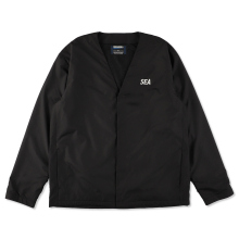 WIND AND SEA / ウィンダンシー | WARM UP CARDIGAN WITH FISHINGNET RECYCLE MATERIAL - Black