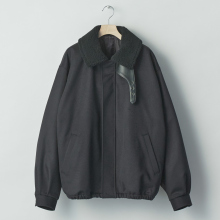 ssstein / シュタイン | MOUTON COLLAR WOOL CASHMERE PADDED JACKET - Black
