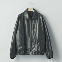 ssstein / シュタイン | CALF ZIP SHORT JACKET - Black
