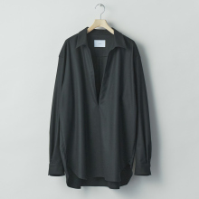 ssstein / シュタイン | WOOL FLANNEL OVERSIZED SKIPPER SHIRT - Black