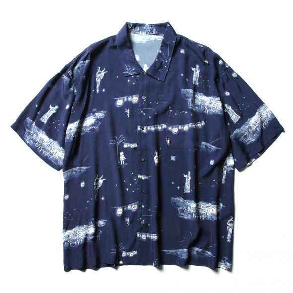 BON DANCE ALOHA SHIRT - Navy