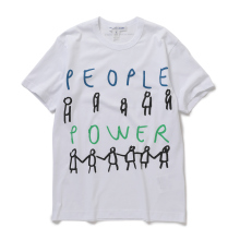COMME des GARCONS SHIRT | printed cotton jersey / PEOPLE POWER - White