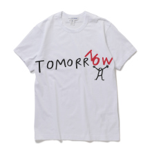 COMME des GARCONS SHIRT | printed cotton jersey / TOMORROW - White