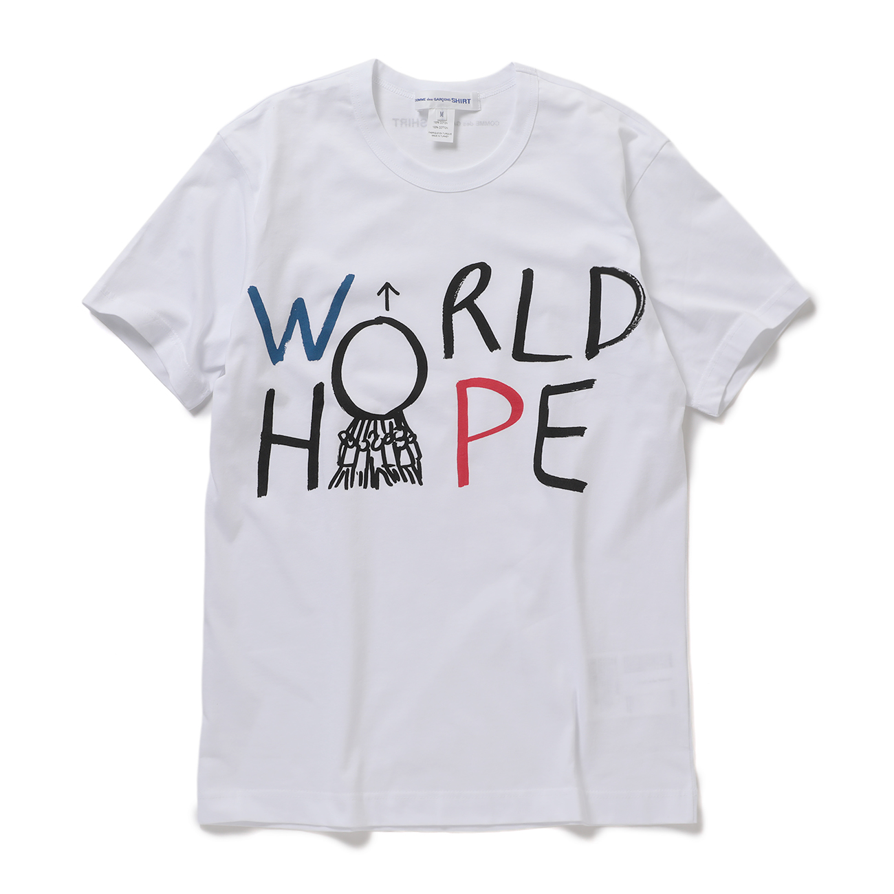 新品 コムデギャルソンシャツ プリントビッグTシャツ WORLD HOPE S COMME des GARCONS SHIRT | printed cotton jersey / WORLD HOPE