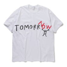 COMME des GARCONS SHIRT | printed cotton jersey OVERSIZED / TOMORROW - White