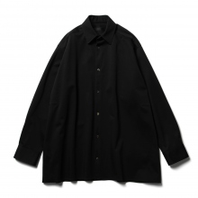 th / ティーエイチ | Oversized Shirt - Satin jersey - Black