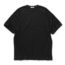INTERIM / インテリム | EXTRA FINE MERINO WOOL JERSEY / S/S TEE - Black