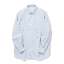 nanamica / ナナミカ | Regular Collar Stripe Wind Shirt - Sax