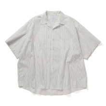 S.F.C Stripes For Creative / エスエフシー | COTTON STRIPE OPEN COLLAR SS SHIRT - White