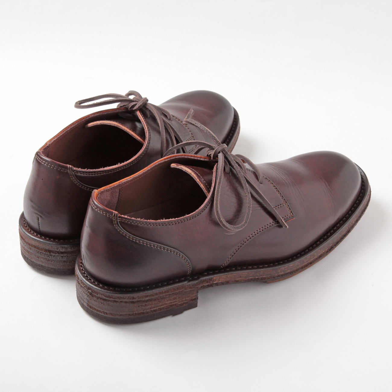 MOTO / モト | Wステッチ外羽根 Plain Toe Oxford Shoes #1632 - Brown