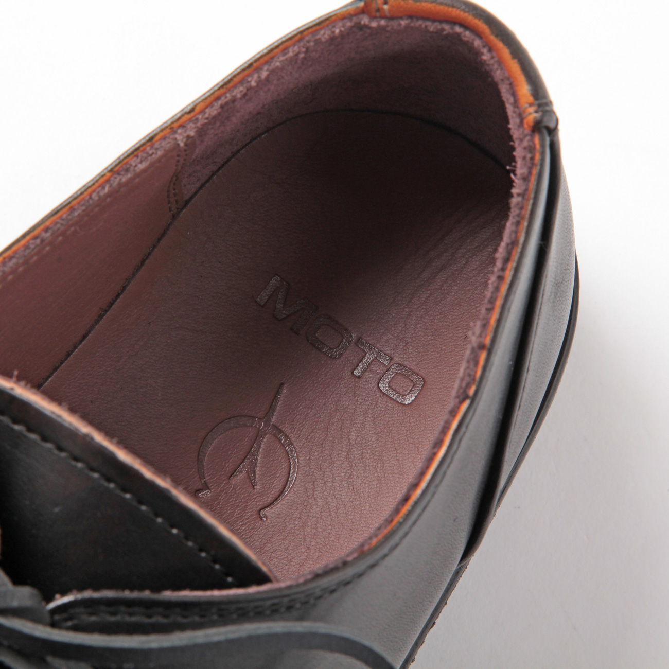 MOTO / モト | Wステッチ外羽根 Plain Toe Oxford Shoes #1632 - Black