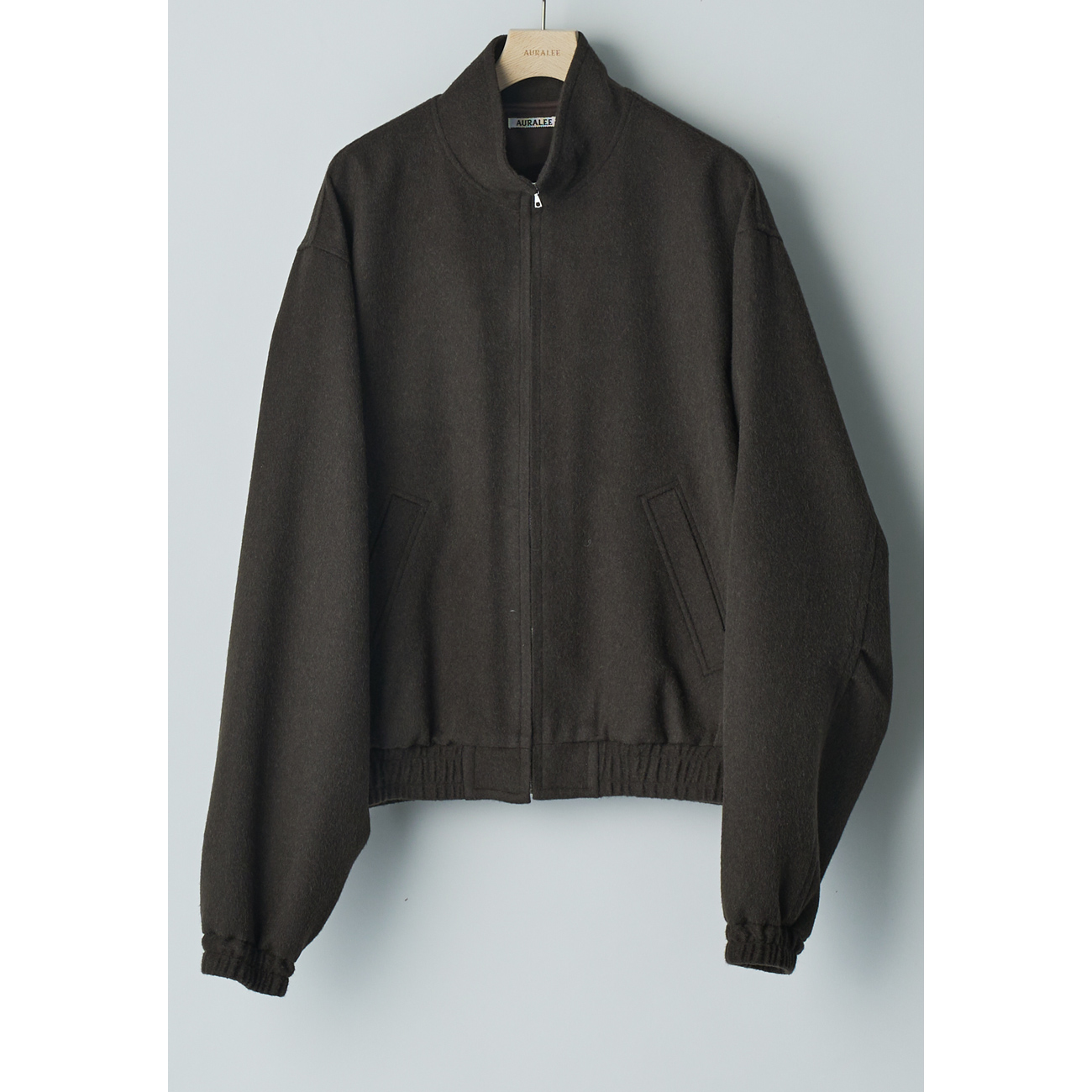 BABY CAMEL FLANNEL ZIP BLOUSON (メンズ) - Dark Brown