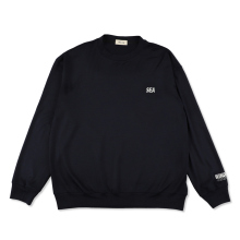 WIND AND SEA / ウィンダンシー | RELAX FIT WASHABLE WOOL L/S TEE - Navy