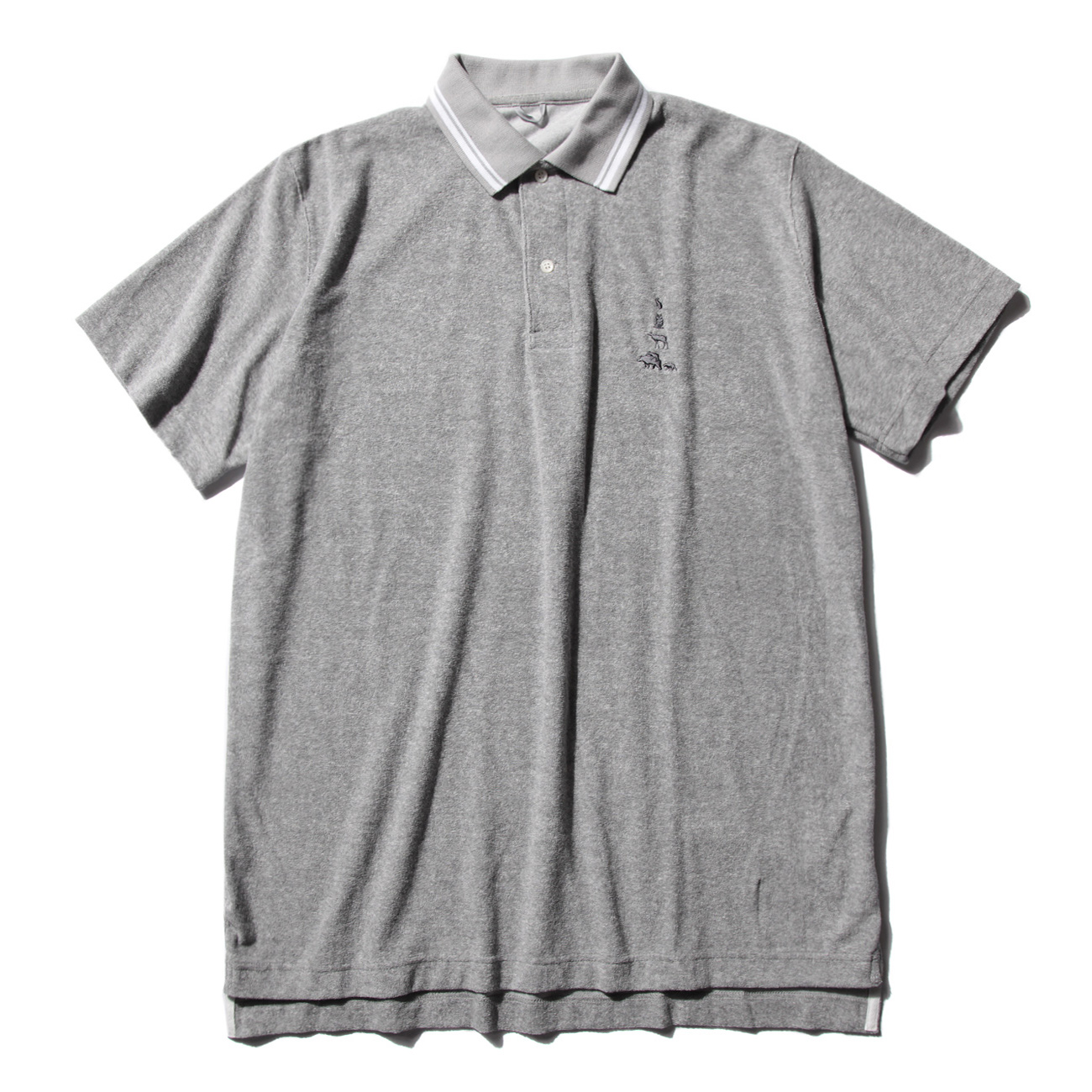 RESEARCH | Big Animal Polo S/S - 動物刺繍 Pile - Gray | 通販 