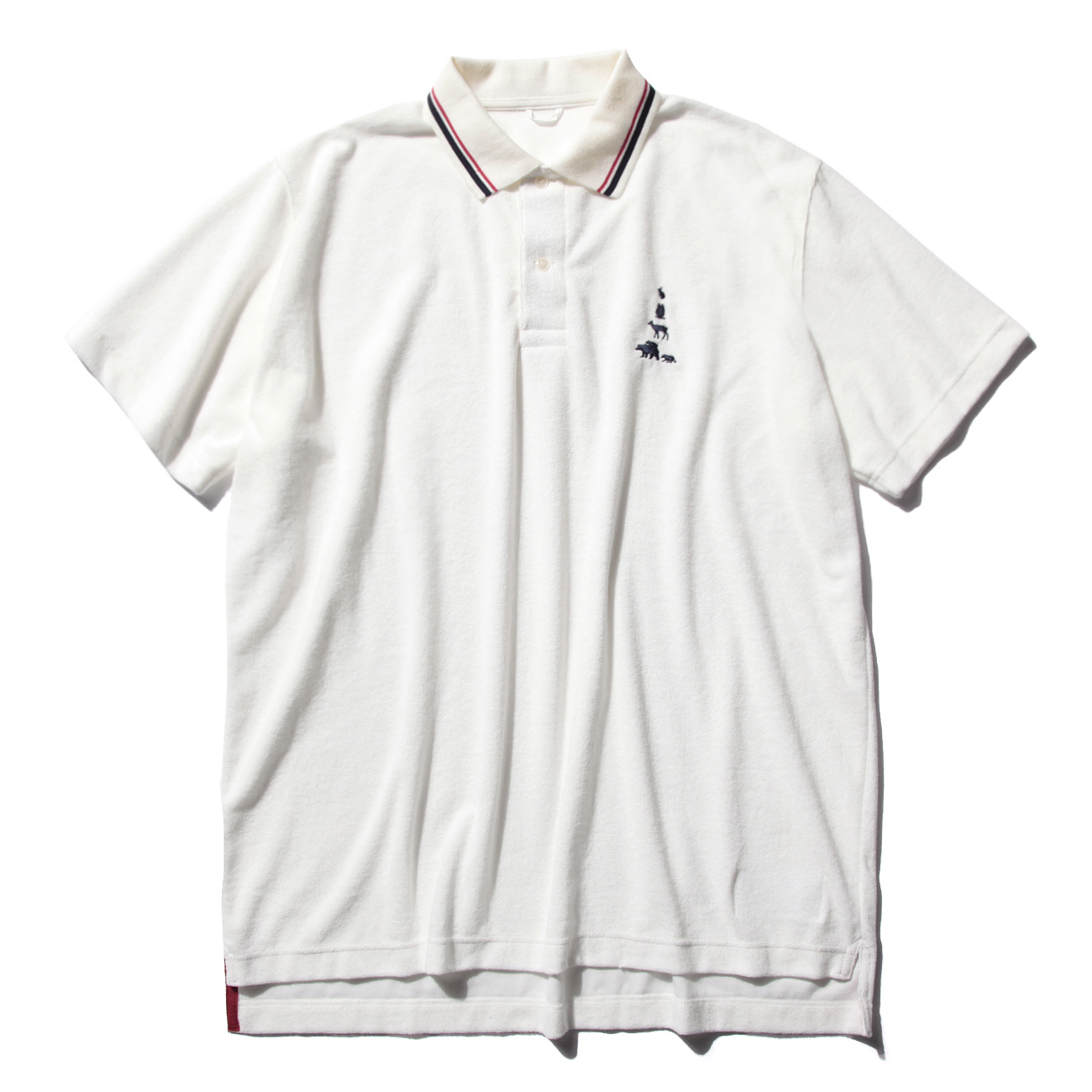 RESEARCH | Big Animal Polo S/S - 動物刺繍 Pile - White