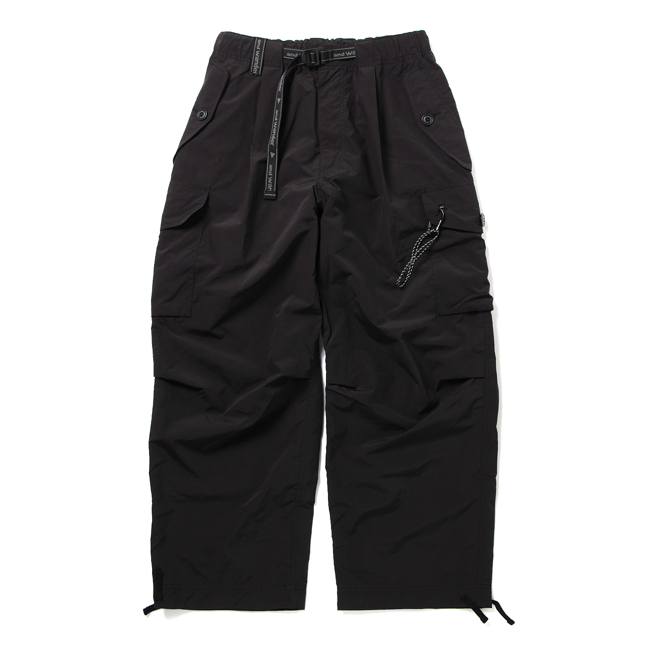 and wander / アンドワンダー | oversized cargo pants - Black | 通販 