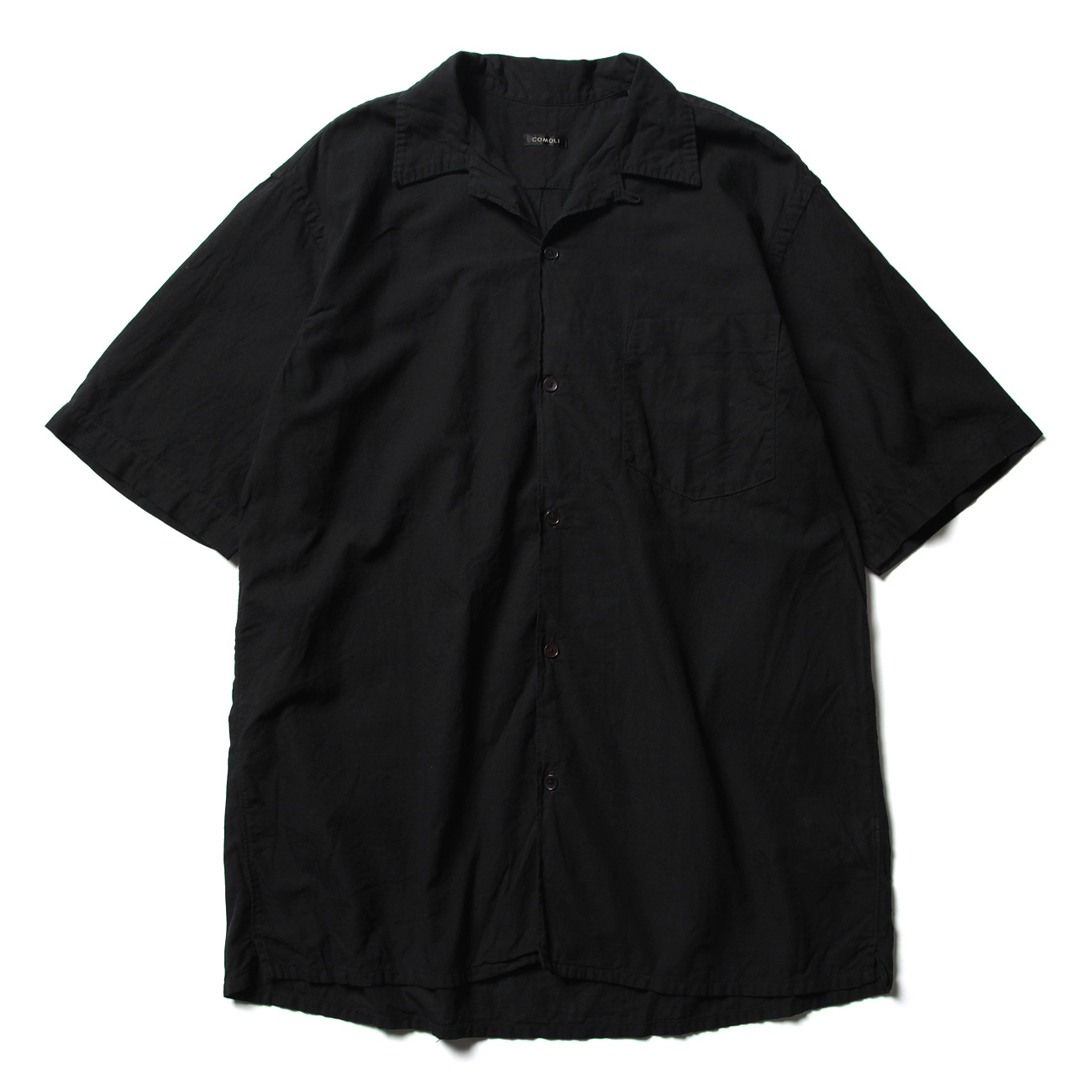 COMOLI / コモリ | ベタシャン オープンカラーシャツ - Black | 通販 