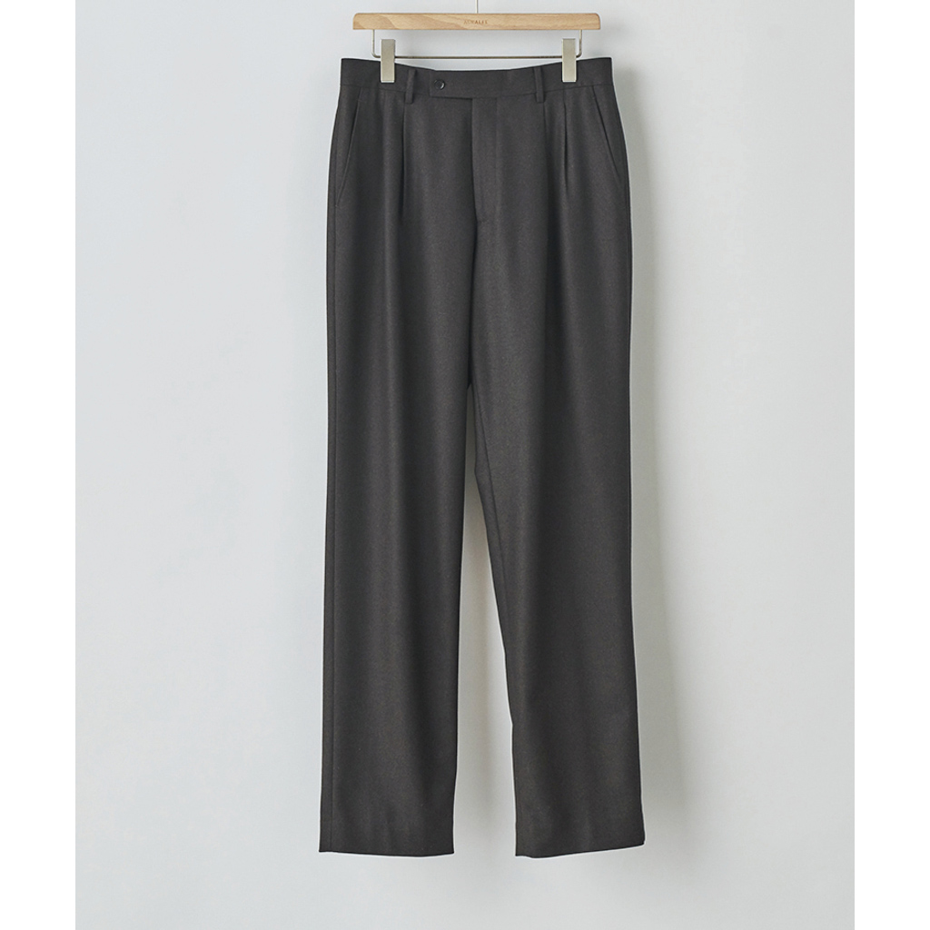 WOOL FULLING FLANNEL SLACKS (メンズ) - Top Dark Brown