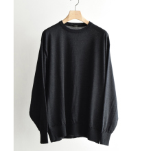 COMOLI / コモリ | ウール クルーネックニット - Charcoal