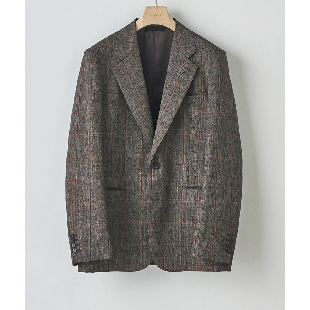 BLUEFACED WOOL CHECK JACKET (メンズ) - Brown Check