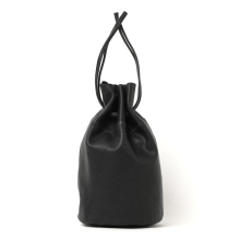 MOTO / モト | XXBAG70 GOAT LEATHER POUCH ゴートレザー巾着ポーチ - Black