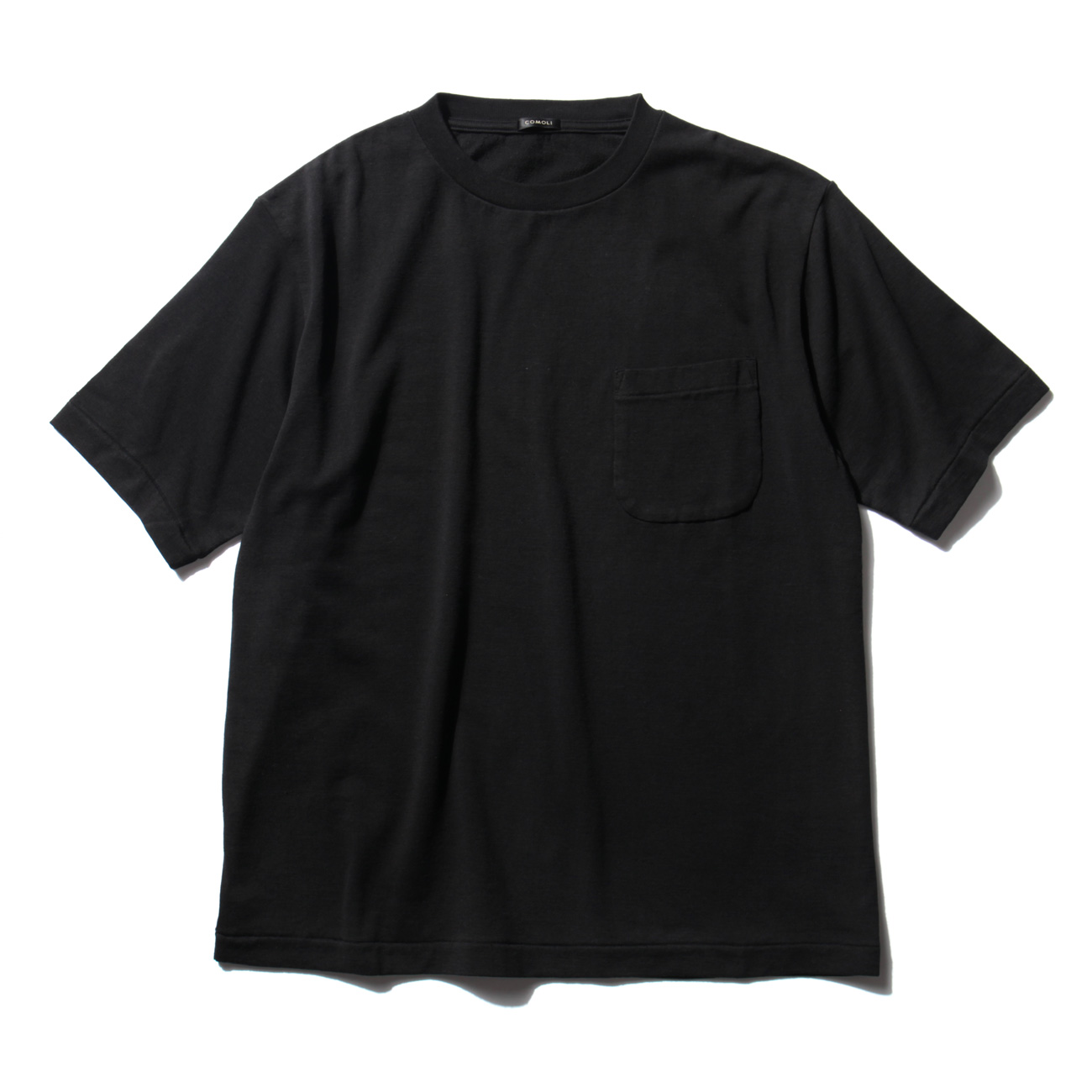 COMOLI / コモリ | コットンシルク裏毛 半袖クルー - Black | 通販