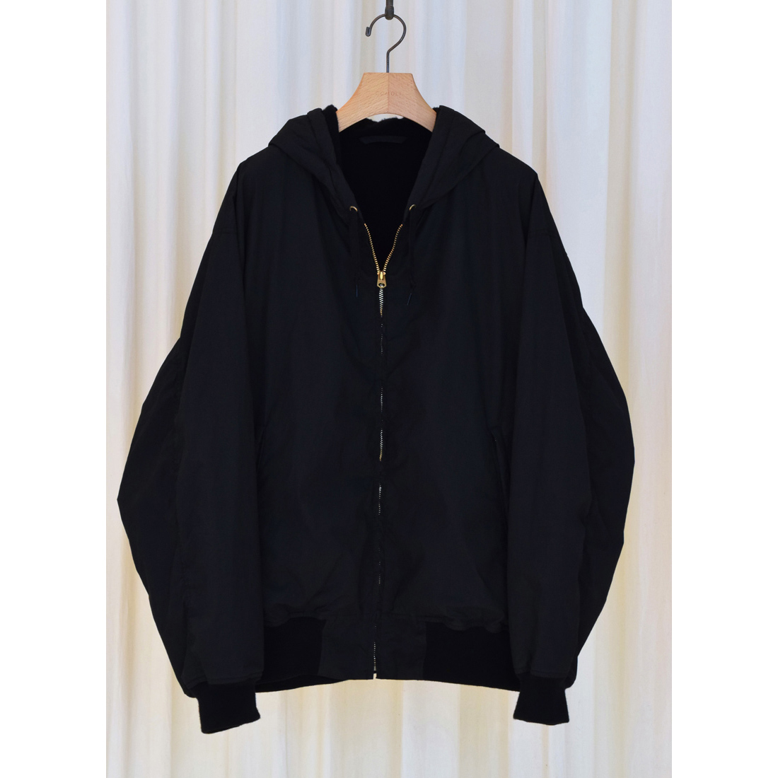 comoli 24aw コットンナイロンジップパーカー COMOLI コットン ナイロン ジップパーカ , Black – Navyblue