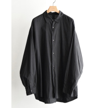 COMOLI / コモリ | KHADIコットンWレイヤー コモリシャツ - Black