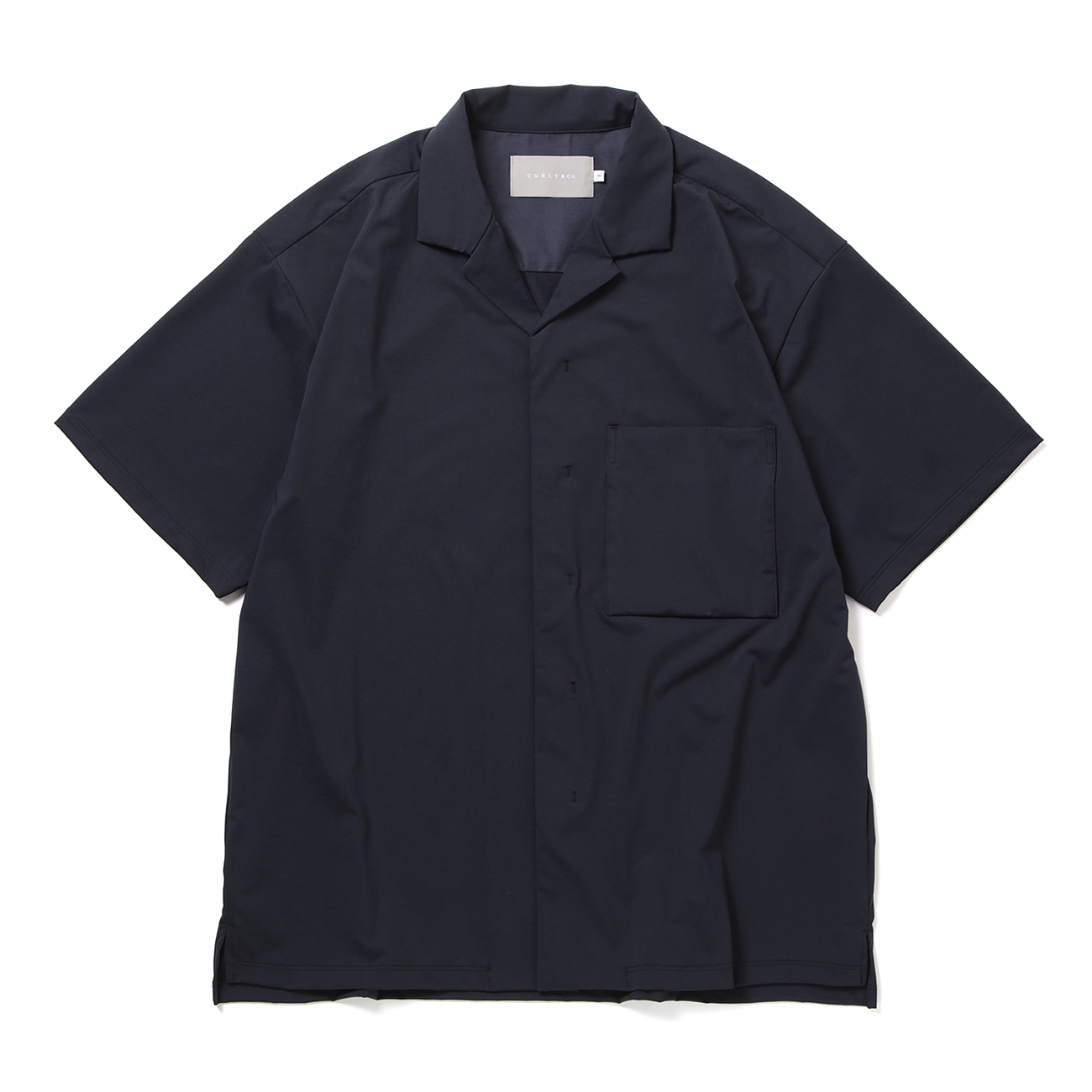 CURLY / カーリー | OPEN COLLAR SHIRT solid - D.Navy | 通販 - 正規