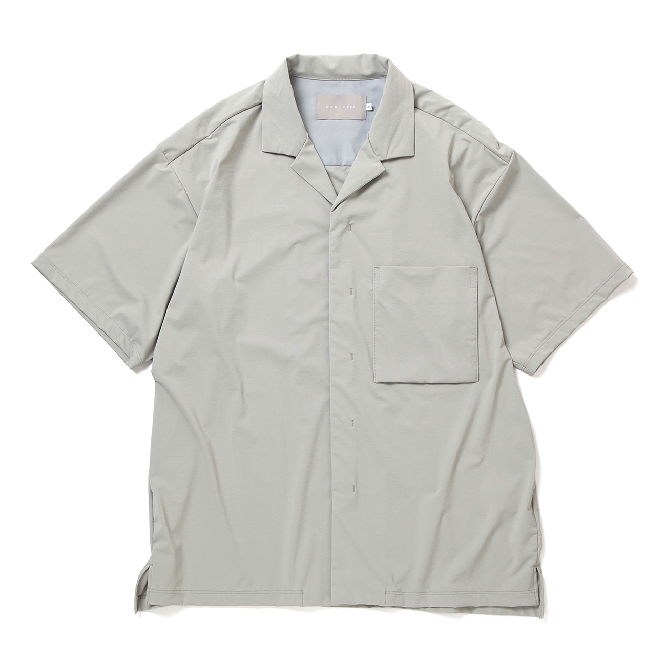 CURLY / カーリー | OPEN COLLAR SHIRT solid - Lt.Gray | 通販 - 正規