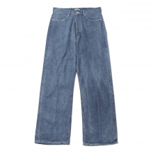 AURALEE / オーラリー | SELVEDGE FADED LIGHT DENIM PANTS - Lightning Effect Indigo