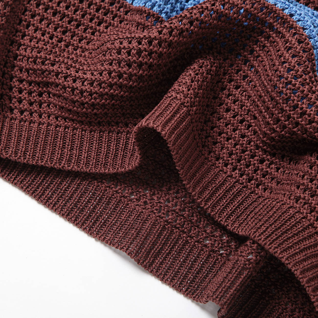 トップス YOKE BORDER MESH KNIT SKIPPER POLO SHIRT BORDER MESH KNIT SKIPPER POLO SHIRT | YOKE