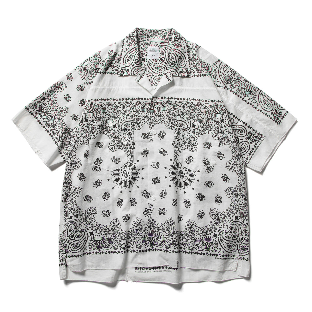 S/S PATCH WORKED BANDANA SHIRT 「MONK」 - White