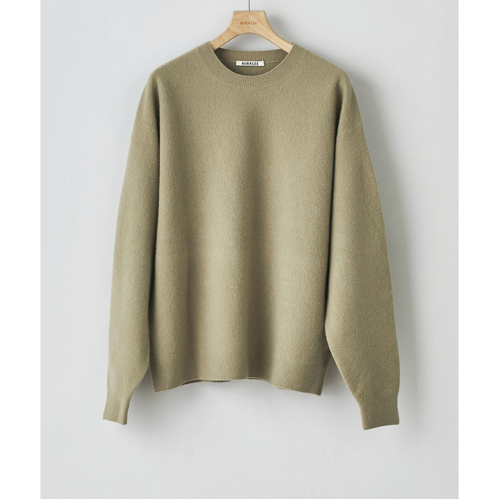 FELTED WOOL KNIT P/O (メンズ) - Khaki