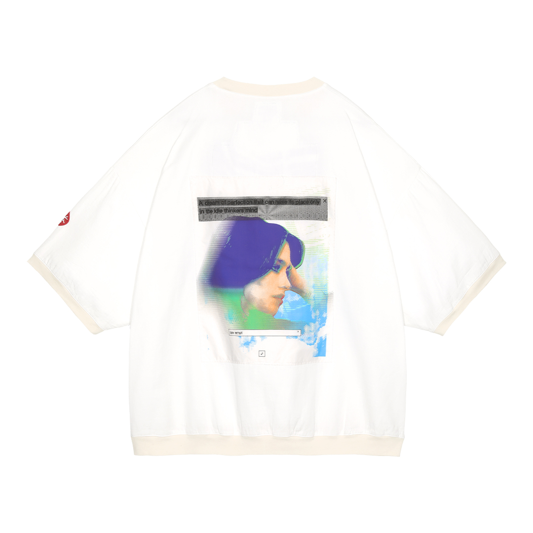 【C.E シーイー 】MD CopiEs SHORT SLEEVE SHIRT C.E / シーイー | PATCHED GAUZE SHORT SLEEVE CREW NECK