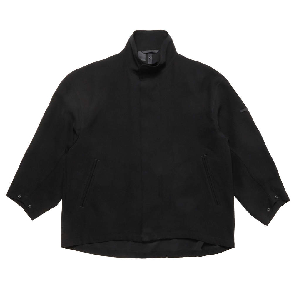 2212-BL02-098-peg STAND COLLAR BLOUSON - Black