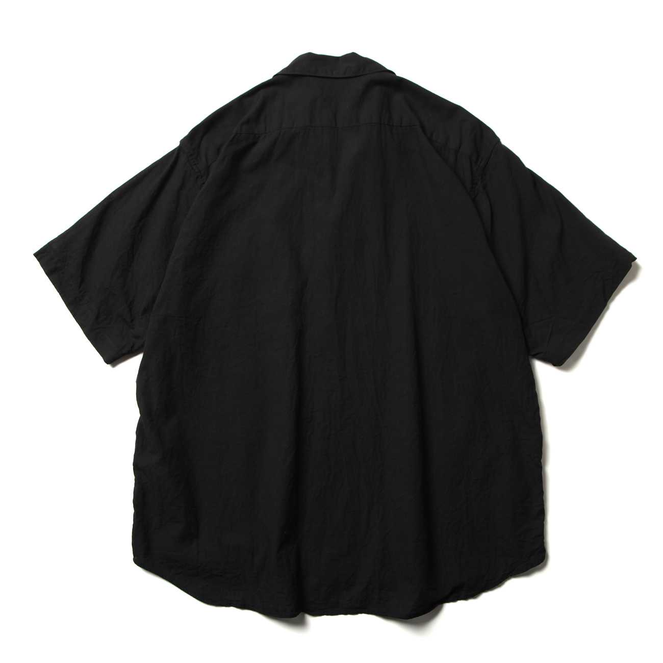 COMOLI ベタシャン スキッパー 3 ブラック 半袖シャツ