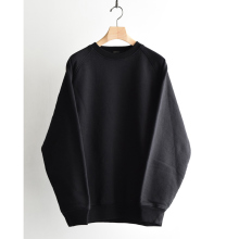 COMOLI / コモリ | コットン裏毛 クルーネック - Black