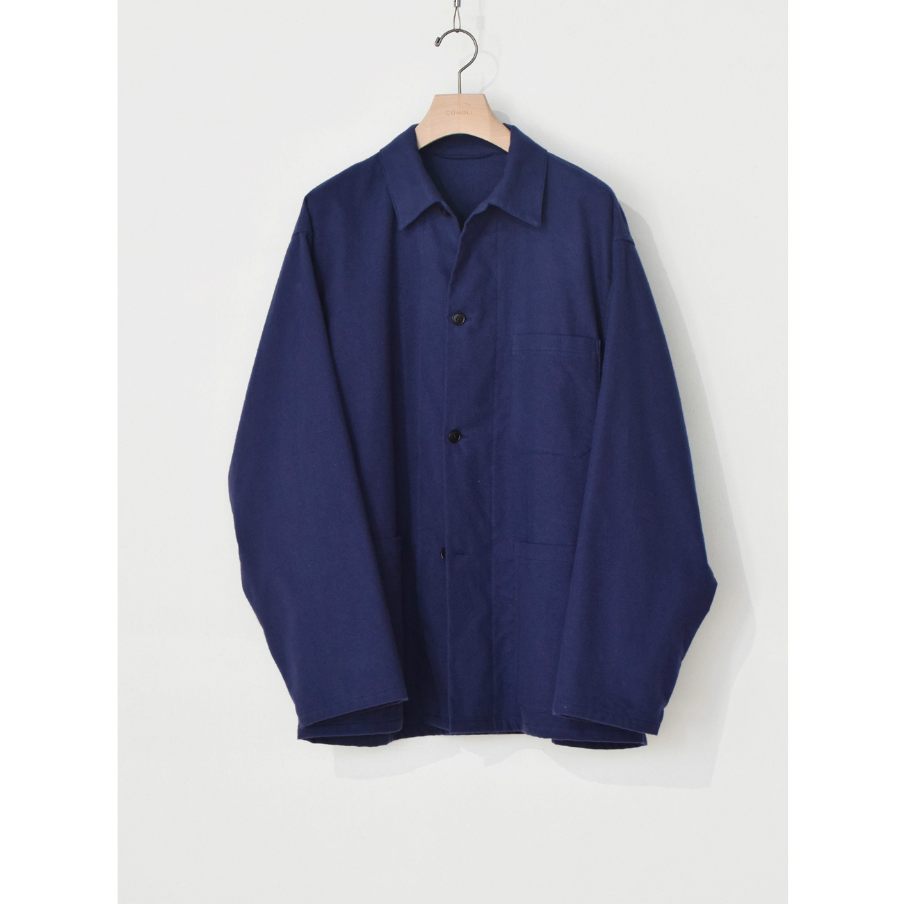 COMOLI  コットンネル ワークジャケット サイズ2 ROYAL BLUE