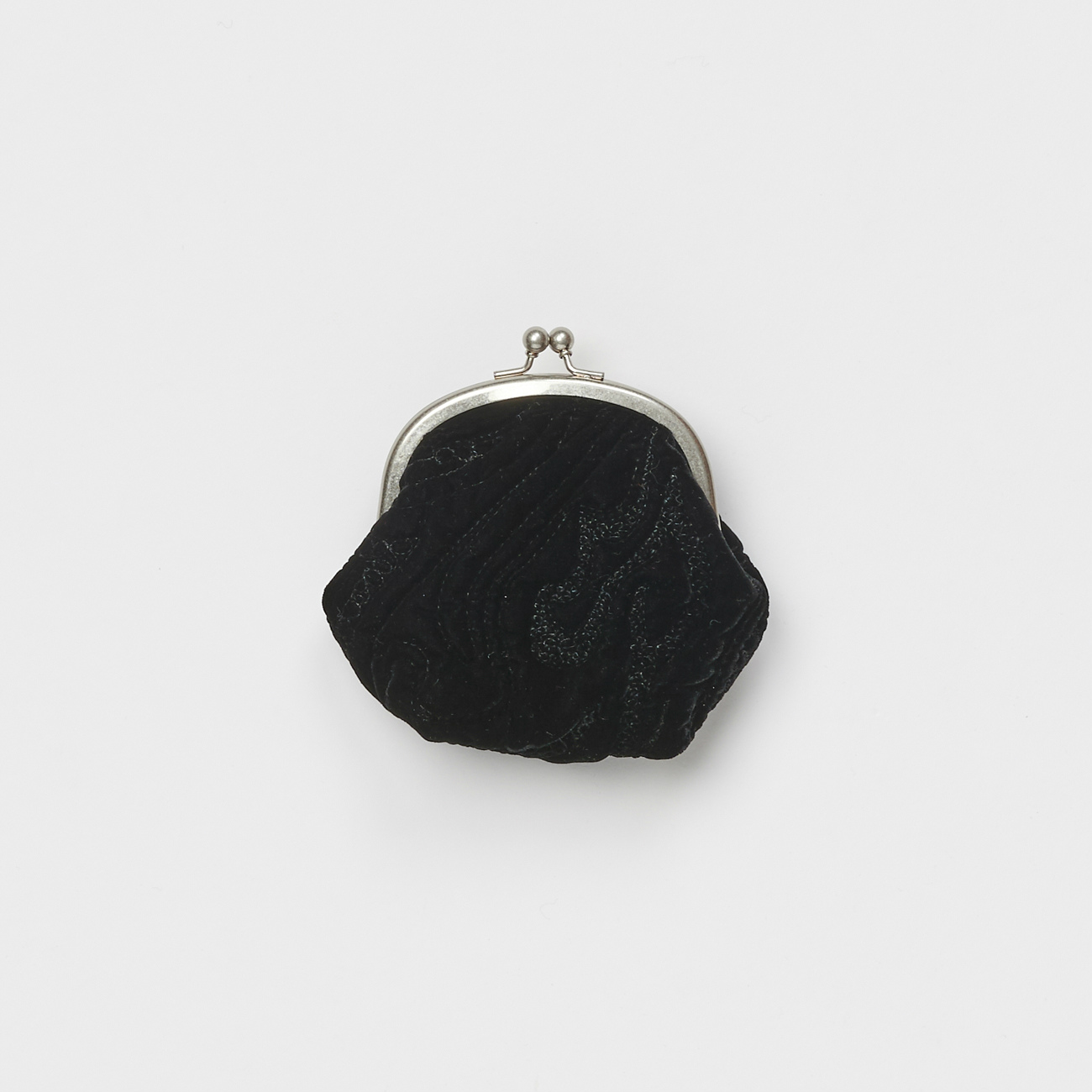 Hender Scheme / エンダースキーマ | velvet quilt snap pouch - Black
