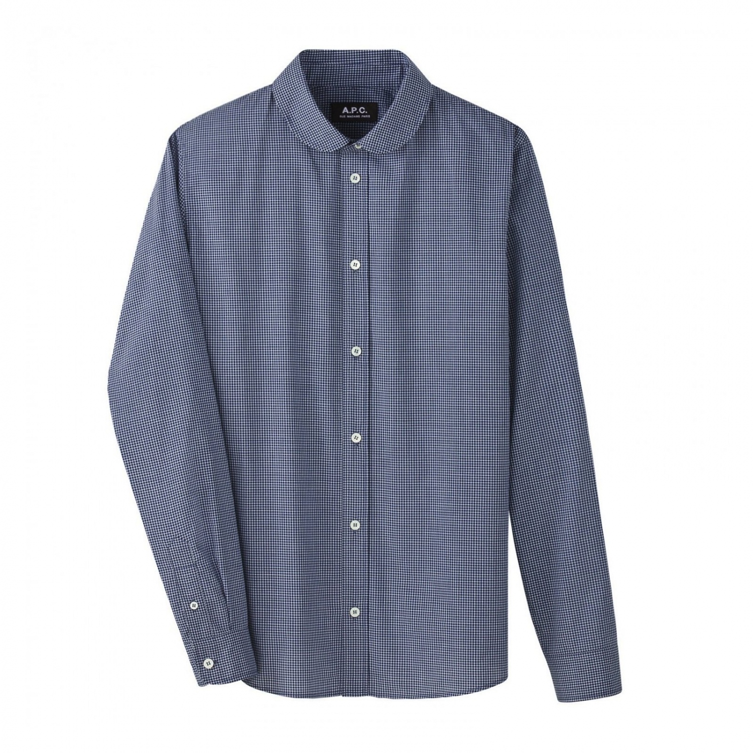 A.P.C. / アーペーセー|ラウンドカラーシャツ - Marine | 通販 - 正規