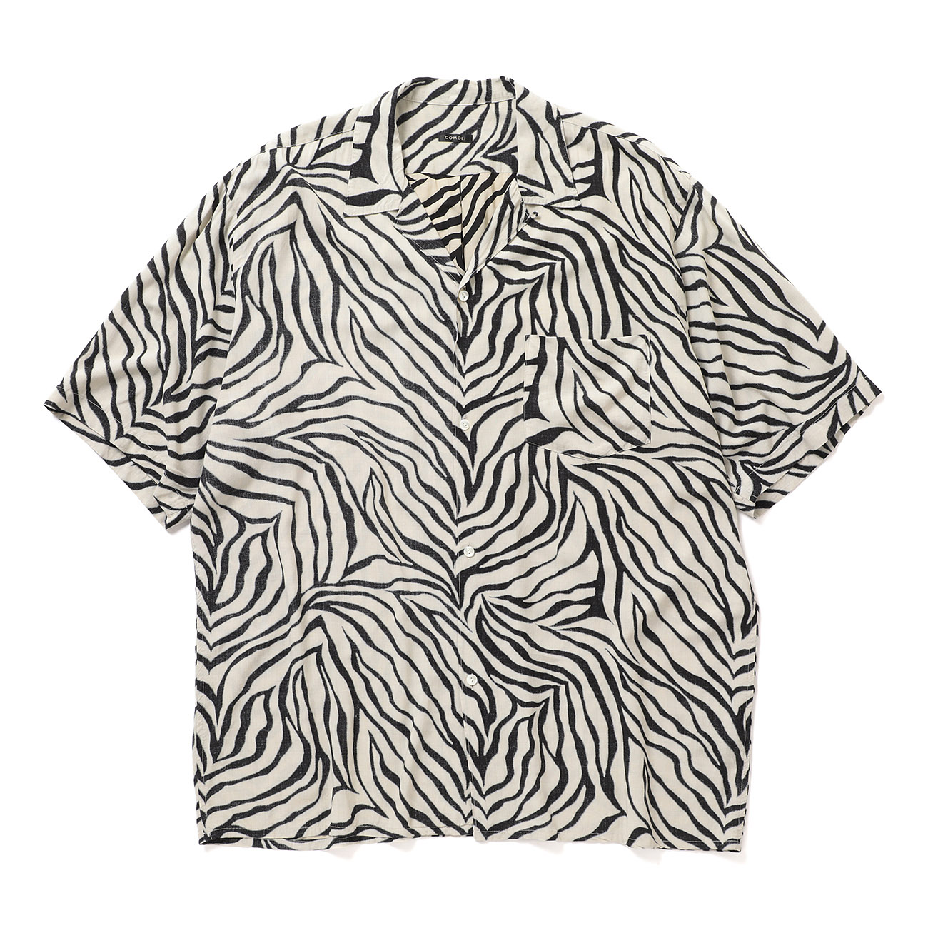 COMOLI / コモリ | ZEBRA 半袖オープンカラーシャツ - Zebra | 通販